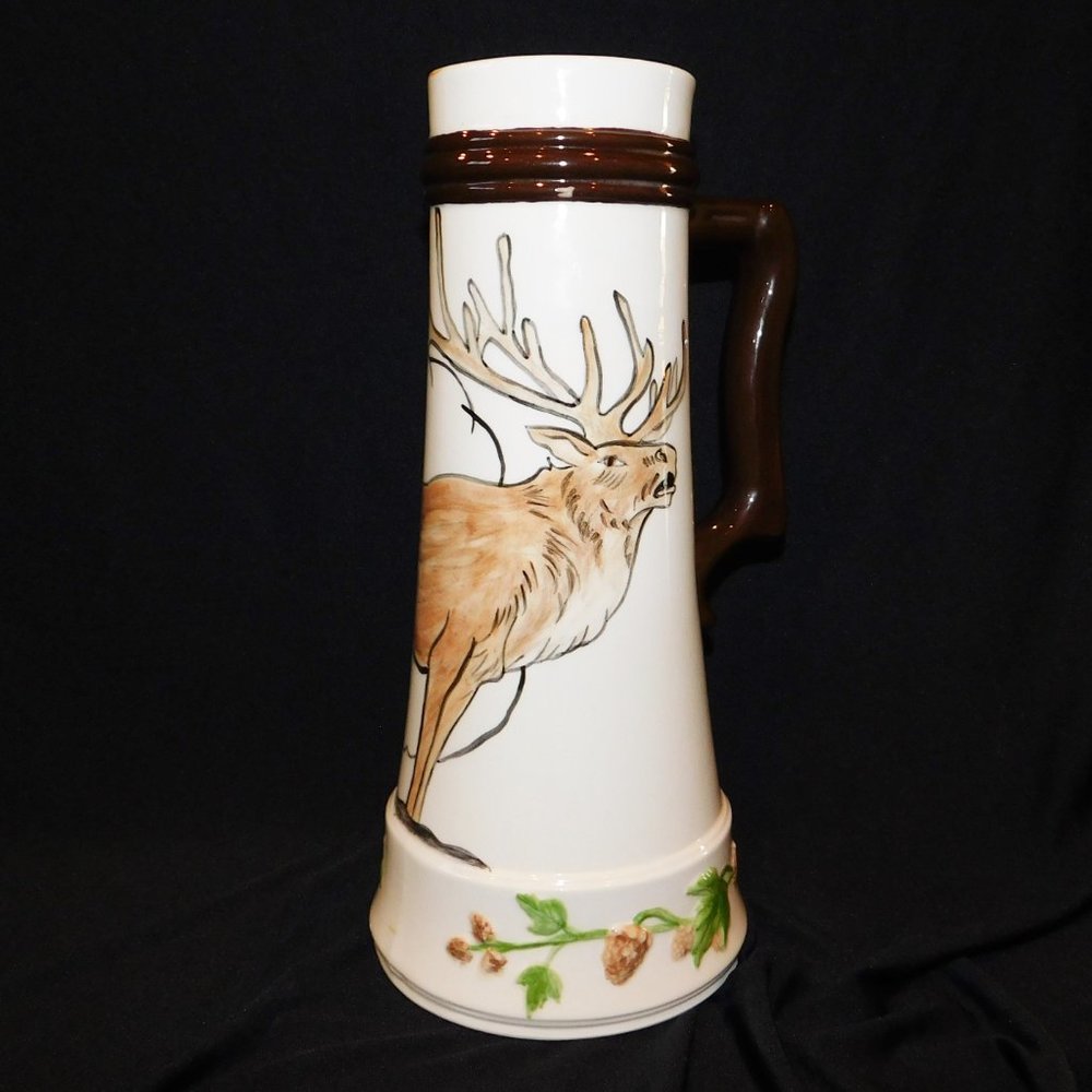 Vintage LOMA Pottery Large Elk Vase Ceramic Urn